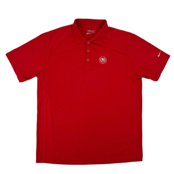 Nike Golf Shirt Men's L Red Tour Performance Polo‎ Mount Vernon Country Club - Picture 1 of 9
